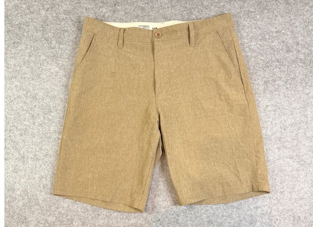 RVCA VA Performance Stretch Hybrid Chino Shorts Khaki Tan Men's Size 33